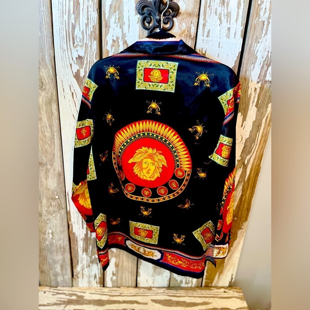 Fred David Medusa Mythology Button up Blouse size 10 Vintage